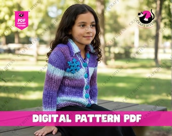 Snowflake Fair Isle Knitting Pattern for Child Cardigan | Baby & Toddler Christmas Sweater PDF | Nordic Yoke Jumper Pattern
