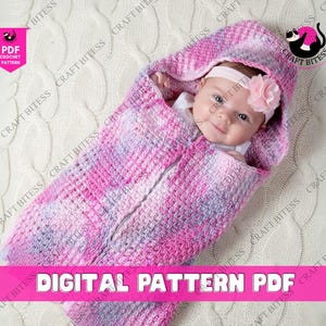 Crochet Baby Bunting Sack Pattern Newborn Sleep Sack Swaddle Cocoon Crochet Baby Snowsuit Carseat Sack Crochet Baby Gift Idea