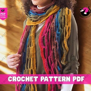 Easy Crochet Skinny Summer Scarf Pattern Unisex Lightweight Mesh Design With Fringe Beginner Friendly One Skein Project