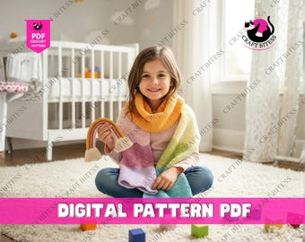 Regenbogen Ripple Häkeln Babydecke Muster, Easy Chevron Afghan PDF, Anfänger häkeln Ripple werfen, Buntes Baby Afghan Muster