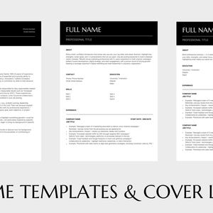 Modern Resume Template with Cover Letter | Sleek, Editable PDF for Professionals | Instant Download | ATS-Friendly Design