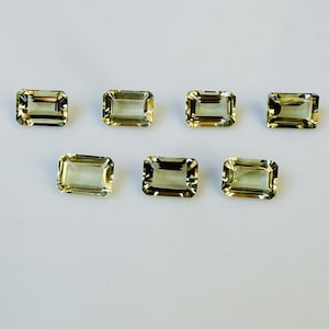 天然グリーンアメジスト 長方形ファセットカット 10 x 14 MM | AAA品質 ジュエリー製作に最適