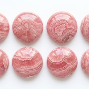 AAA+ Rhodochrosite Round Cabochons | Natural Pink Gemstone Calibrated
