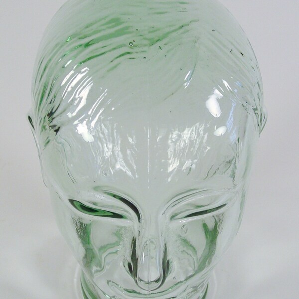 RESERVED for H:  MidCentury Modern Glass Human Head.Mod Glass Mannequin. Sculptural 1960s Store Display,  Mannequin.