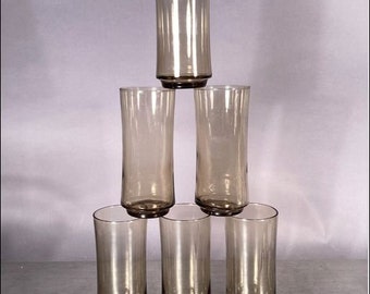 Set of 6 MCM Vintage Libbey BOLERO Cooler Glasses or Tumblers Mid Century Barware from the 1970s