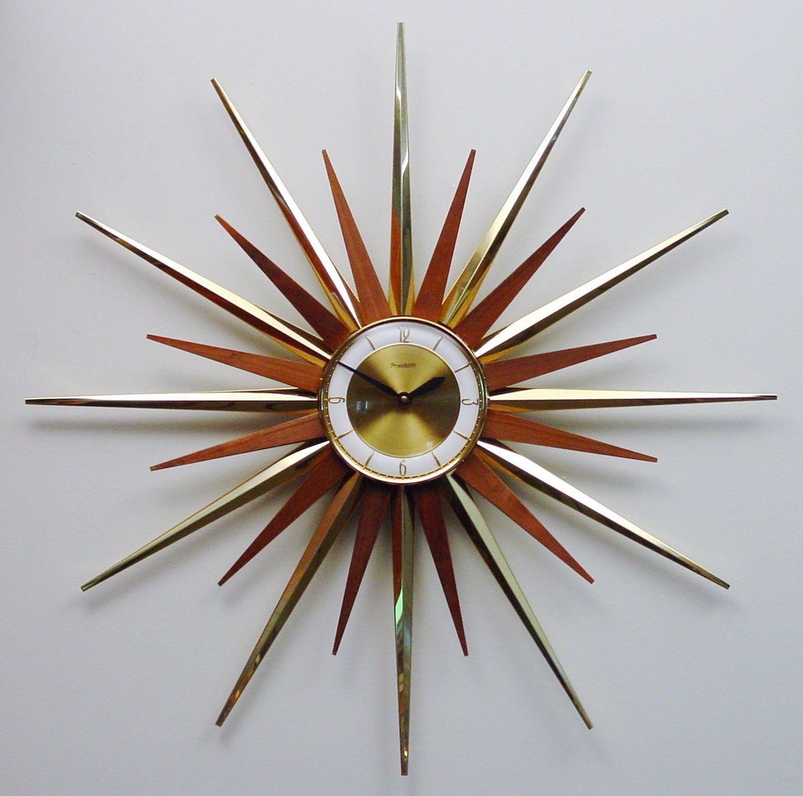 Mid Century Modern Starburst Wall Clock by Forestville Atomic Etsy
