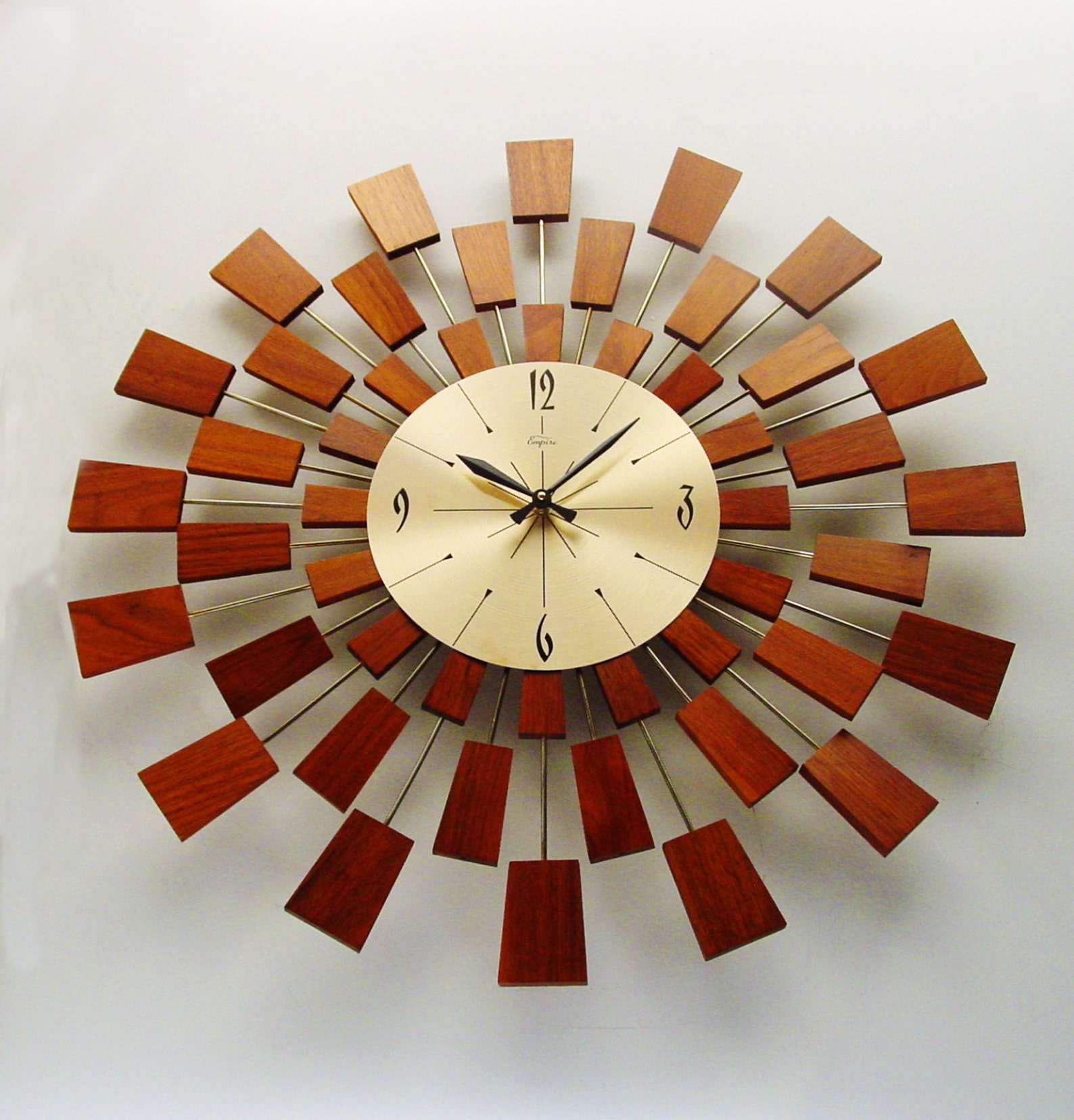 Starburst Wall Clock Mid Century Modern After Nelson Etsy