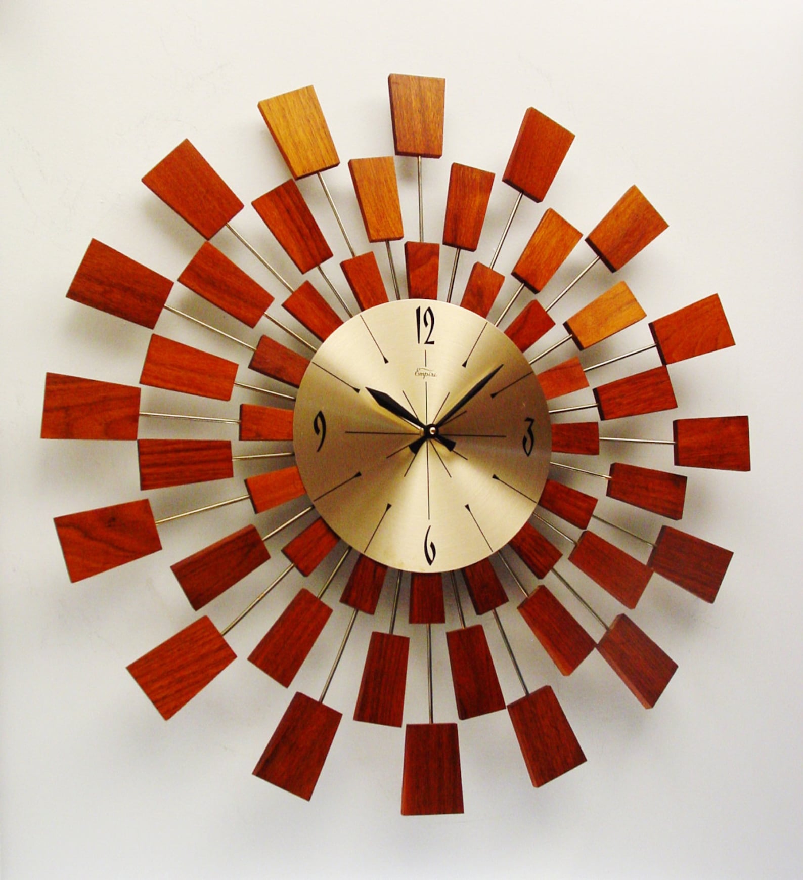Starburst Wall Clock Mid Century Modern After Nelson Etsy
