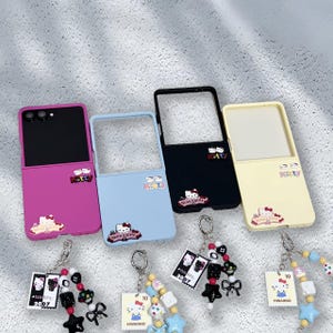 Adorable Cat Chain Case for Samsung Z Flip 3–7, Kawaii Gift for Her, Fun Accessory