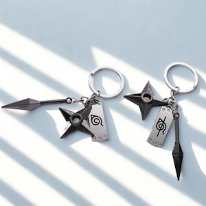 Anime Naruto Keychain Ninja Leaf Village Metal Keychain Anime Accessories Cosplay Gift for Fans Bag Car Key Ring Pendant Nauto tumble Sasuke