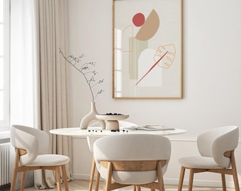 Stampa artistica astratta minimalista / Toni neutri caldi / Arredamento moderno / Download digitale