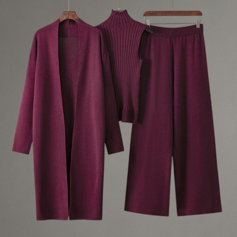 Women’s three-piece set with vest, cardigan and trousers main image 1