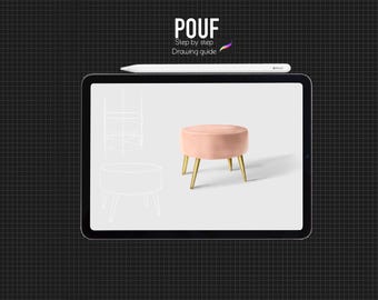 POUF -Step by step guide for drawing