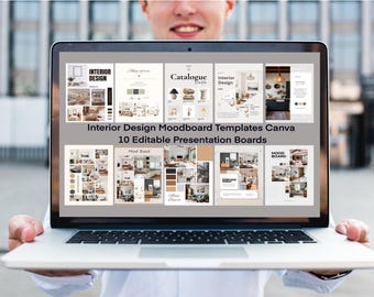 Interior Design Moodboard Templates Canva | 10 Editable Presentation Boards