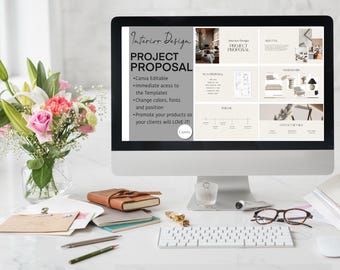 Interior Design Template,Client Presentation Template,Client Project Proposal,Canva Template,Presentation Board,Interior Designer Moodboard