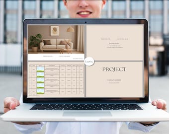 Interior Design Project Proposal Template | Editable Presentation Board for Clients | Modern Minimalist Moodboard Canva Template