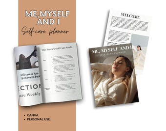 Self Care Planner /55 Pages Printable Wellness Journal/ Editable in Canva Daily Mental Health and Self Love Planner