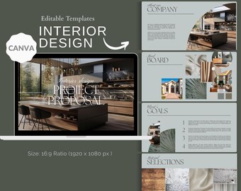 Interior Designer Moodboard,Interior Design Template,Client Presentation Template,Client Proposal,Canva Template,E-Design Presentation