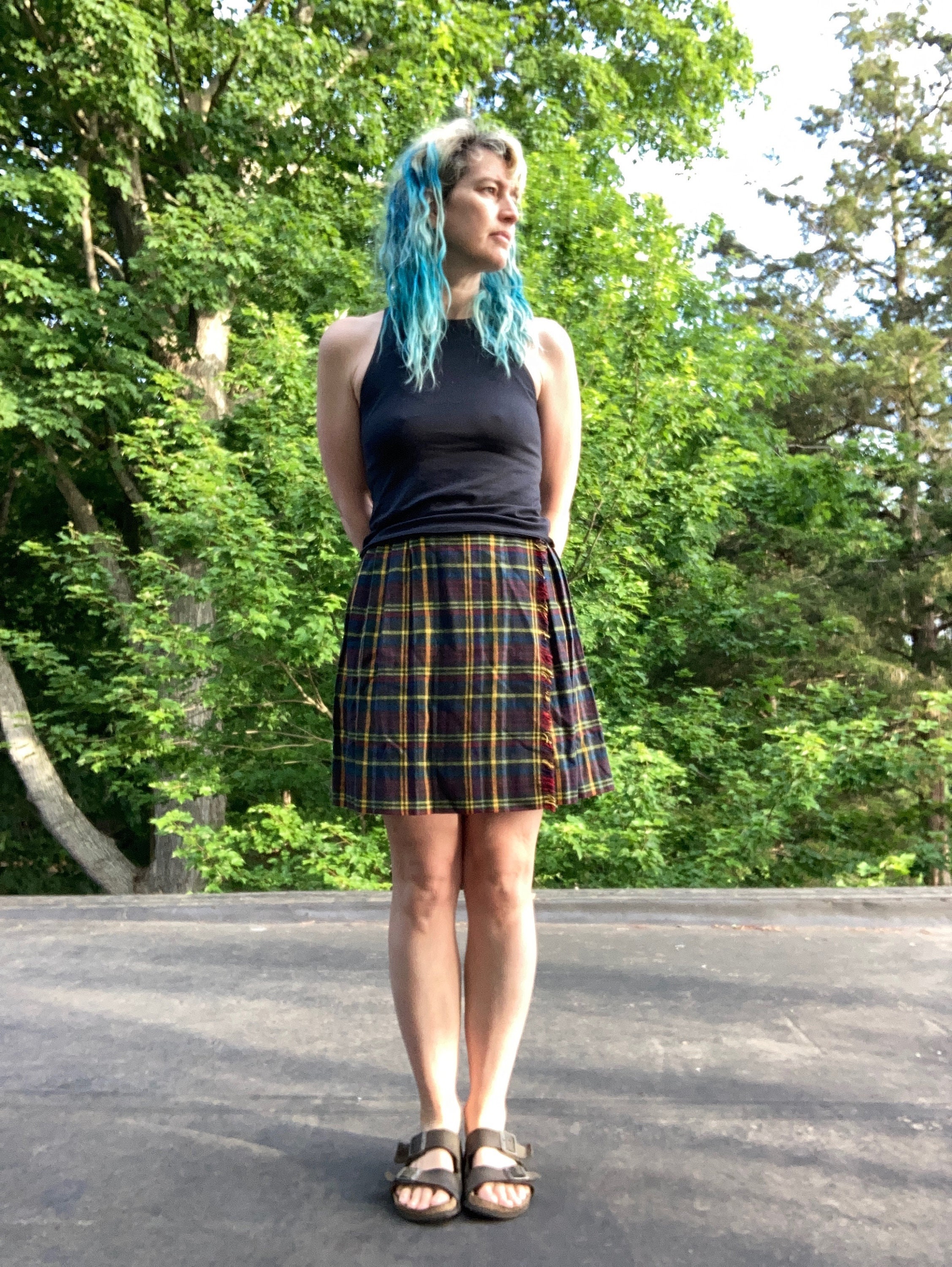 Vintage School Girl's Plaid Mini Skirt, 90's Grunge Fashion