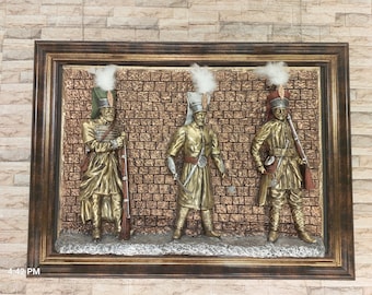 Trabajos en alto relieve de tres períodos del Imperio Otomano Janissary Aghas