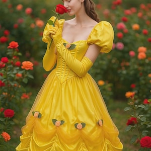 Belle Princess Costume: Golden Ball Gown - Beauty and the Beast Cosplay