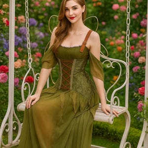 Halloween Elf Costume | Fantasy Cosplay Outfit | Fairy Woodland Roleplay Dress for Parties, Masquerades & Festivals