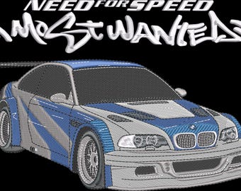 Desenho de Bordado Need for Speed Most Wanted | 20 x 14 cm | Arquivo de Bordado à Máquina
