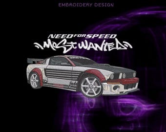 Desenho de bordado de carro de corrida retrô – Arquivo digital de 20 x 12 cm (DST, PES, JEF)