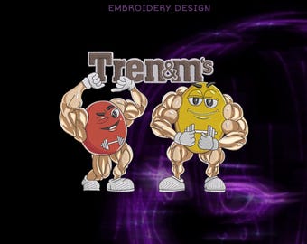 Tren&M’s Embroidery Design – Funny Gym Candy Parody – Digital Download