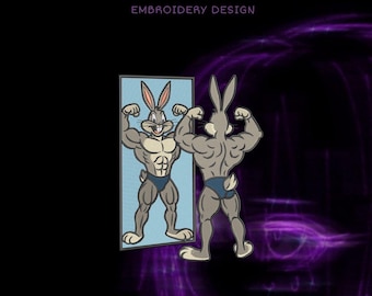 Desenho de bordado Tom Gym, desenho animado engraçado, download digital