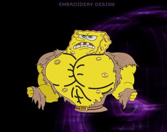 Tom Gym Embroidery Design, Funny Cartoon Character (Digital Download)
