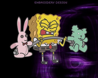 Desenho de bordado para academia, padrão de desenho animado divertido (download digital)