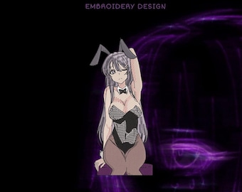 Desenho de bordado Tom Gym, Garota Coelho Anime (Download Digital)