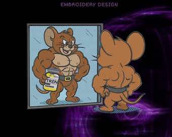 Diseño de bordado Jerry Gym / 18 x 13,5 cm / Archivo de bordado a máquina