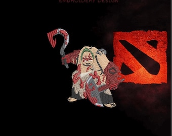 Design de bordado do Pudge de Dota 2 | Arquivo para máquina Butcher Hero (DST, PES, JEF) (Download digital)