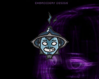 Broderidesign med blå ande – digital fil 6 x 5 cm (DST, PES, JEF)