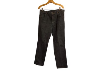 Vintage Wrangler Jeans Mens 35x34 Black Denim Cotton Regular Fit Faded