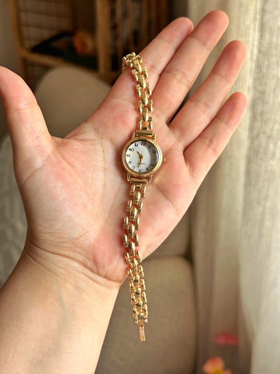Women’s Gold-Tone Vintage Bracelet Watch Gold Bracelet Watch For Women, Vintage Women Watch | eBay main image 3