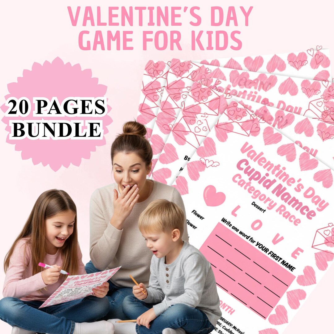 Valentines Day Printable Games | 20 Valentines Games Bundle ...