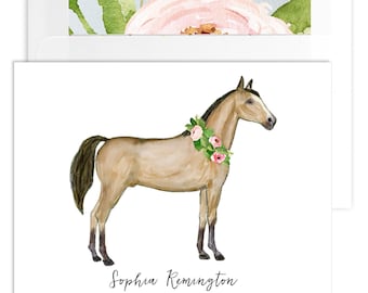 Personalized Watercolor Horse Note Cards