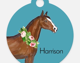 Watercolor Horse ID Tag  Halter Tag  Bridle Tag  Saddle Tag