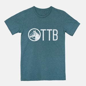 OTTB Off Track Thoroughbred Horse T-shirt Tee Teal Heather