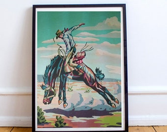 Cowboy Rodeo Poster Print