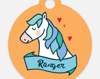 Blue Magical Horse ID Tag  Halter Tag  Bridle Tag  Saddle Tag
