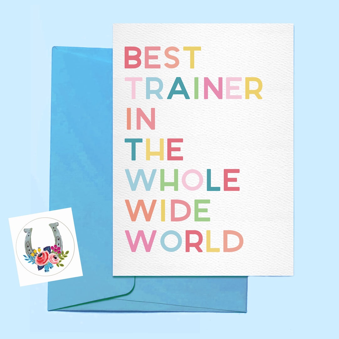 Best Trainer Ever Card With Sticker - Etsy