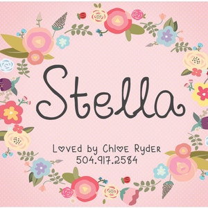 Custom Floral Horse Stall Name Plate
