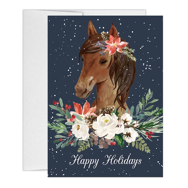 Horse Christmas Card Etsy