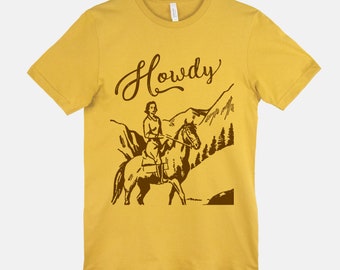 Howdy Cowgirl Rodeo Equestrian T-shirt Tee
