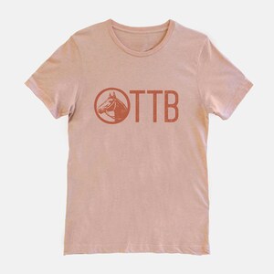 OTTB Off Track Thoroughbred Horse T-shirt Tee Peach Heather