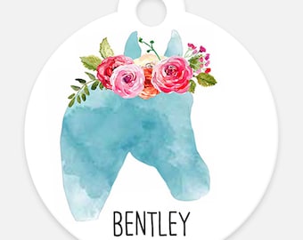 Watercolor Roses Horse ID Tag  Halter Tag  Bridle Tag  Saddle Tag